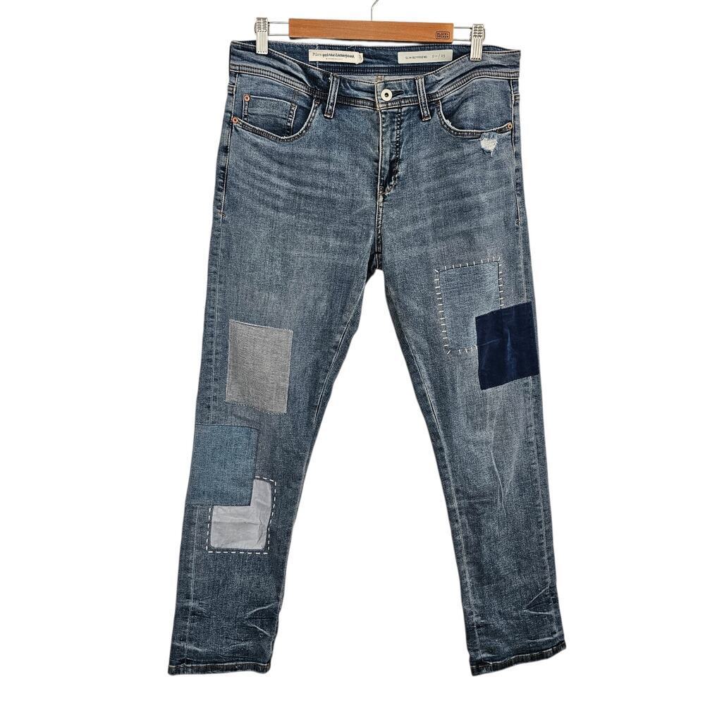 ANTHROPOLOGIE PILCRO & THE LETTERPRESS Slim Boyfriend Patchwork Jean Size 29